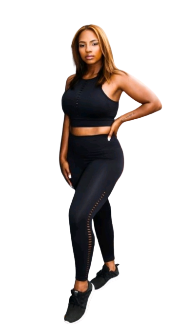 Black Seamless Set (2 piece) w/cutouts