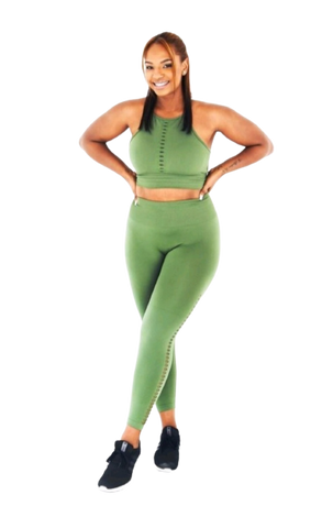 Army Green Seamless Set (2 piece) w/cutouts