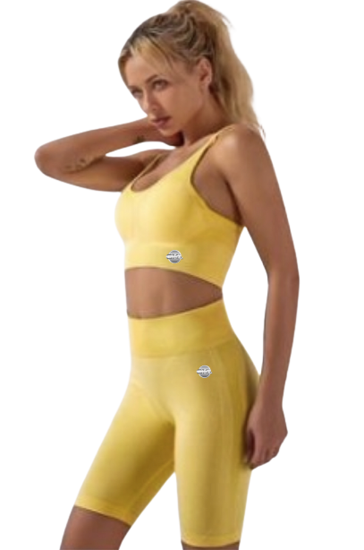 Yellow Seamless Short Set ( 2 piece)